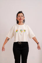 Camiseta CropTop - Estampillas x 3