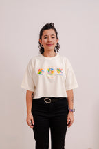 Camiseta CropTop - Estampillas x 3