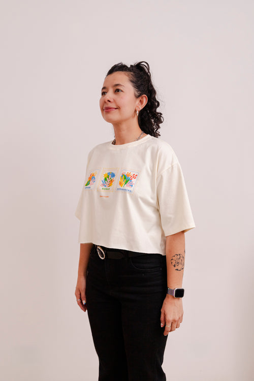 Camiseta CropTop - Estampillas x 3