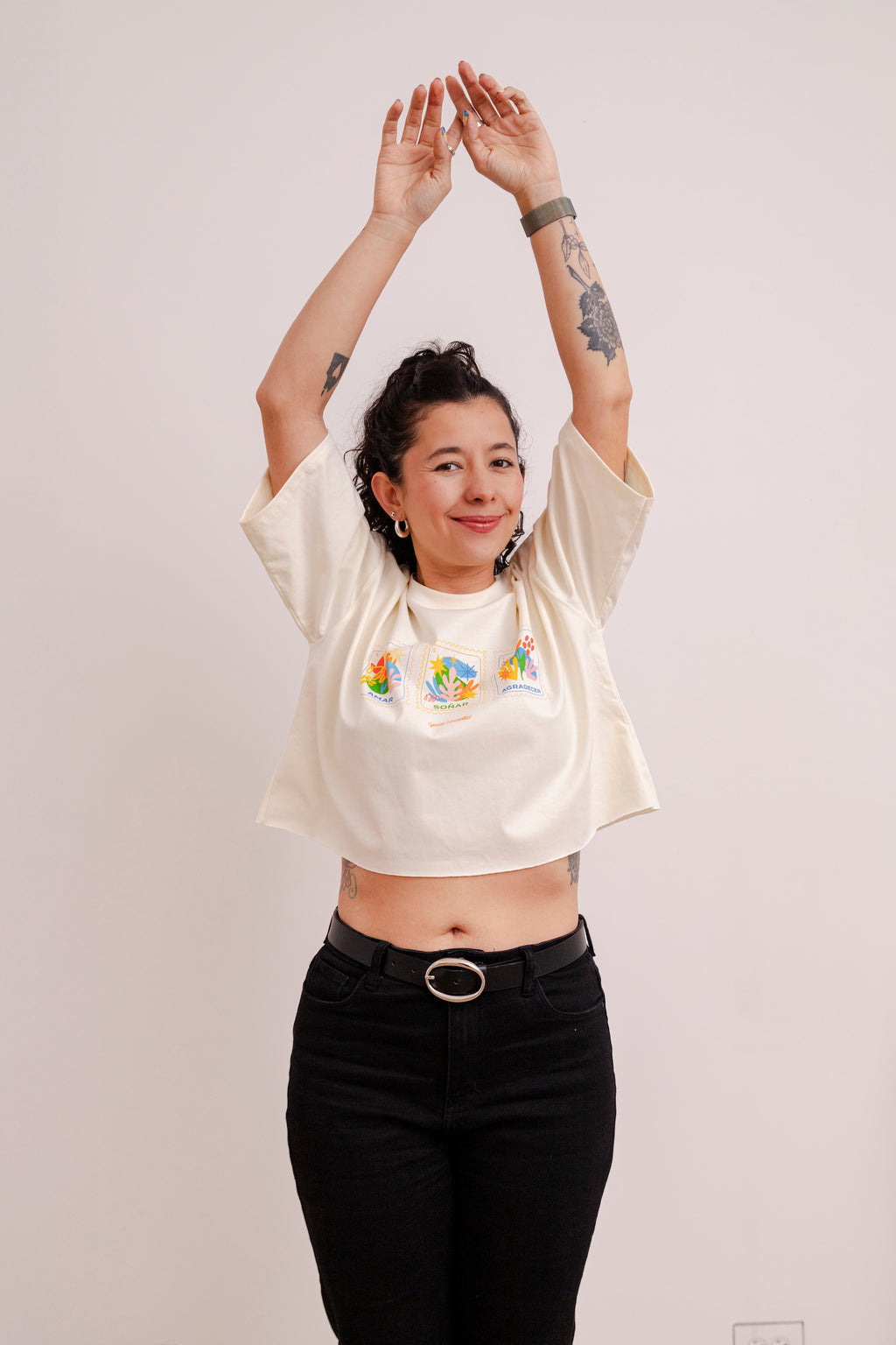 Camiseta CropTop - Estampillas x 3